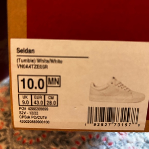 Seldan White/white/ Vans size 10 Men’s - Picture 5 of 5